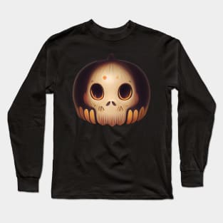 Pumpkin Skull Halloween Long Sleeve T-Shirt